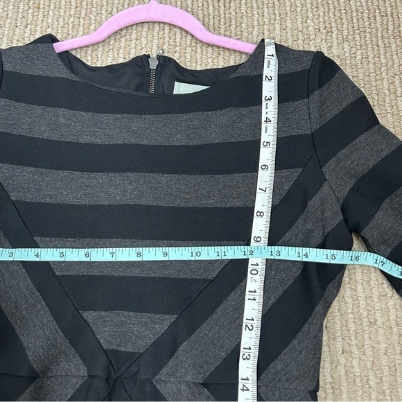 Anthropologie Black and Gray Striped Mini Dress - Picture 13 of 15